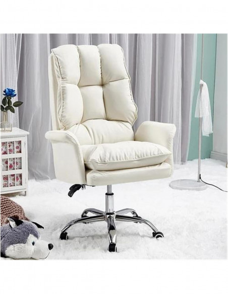 Sillón de oficina MAINZ, alto, giratorio, similpiel blanco roto