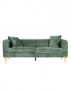 Sofá LARIOS, 3 plazas, tejido corduroy verde claro 2