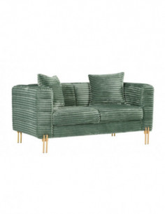 Sofá LARIOS, 2 plazas, tejido corduroy verde claro
