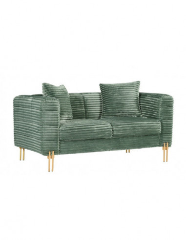 Sofá LARIOS, 2 plazas, tejido corduroy verde claro