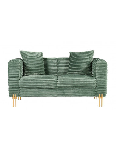 Sofá LARIOS, 2 plazas, tejido corduroy verde claro