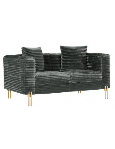 Sofá LARIOS, 2 plazas, tejido corduroy gris