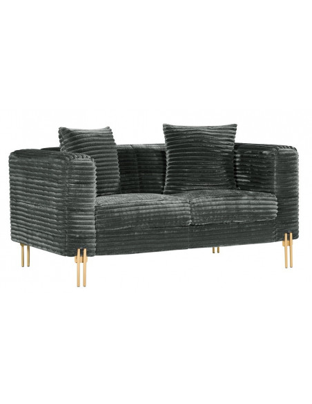Sofá LARIOS, 2 plazas, tejido corduroy gris