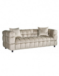 Sofá LORING, 3 plazas, tejido velvet gris claro 25