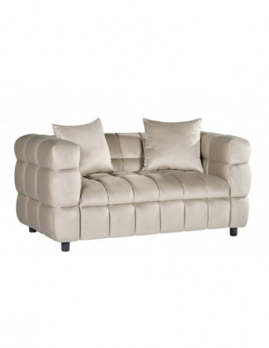 Sofá LORING, 2 plazas, tejido velvet gris claro 25