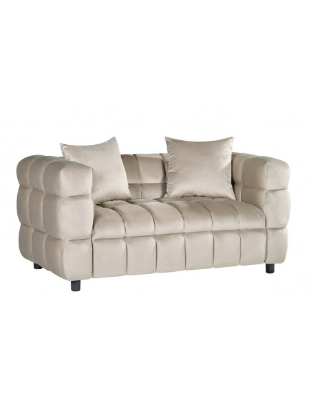 Sofá LORING, 2 plazas, tejido velvet gris claro 25