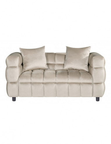 Sofá LORING, 2 plazas, tejido velvet gris claro 25
