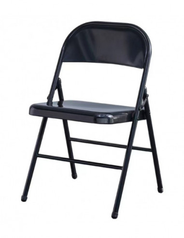Silla TOSCANA, plegable, metal, negra
