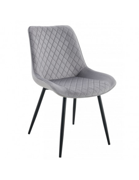 Silla FELICIA, metal, tapizado velvet gris claro