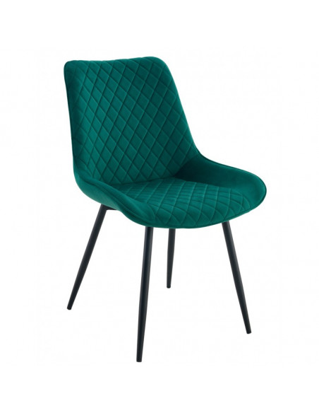 Silla FELICIA, metal, tapizado velvet verde oscuro