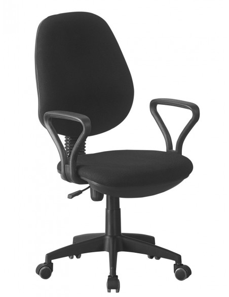 Silla de oficina NEVOY, brazos, regulación de altura, contacto permanente, tejido negro
