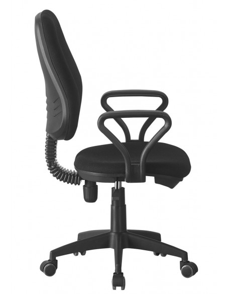 Silla de oficina NEVOY, brazos, regulación de altura, contacto permanente, tejido negro