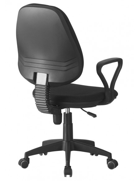 Silla de oficina NEVOY, brazos, regulación de altura, contacto permanente, tejido negro