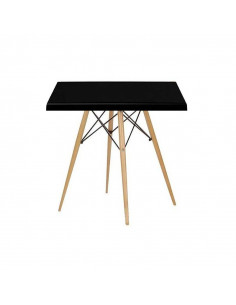 Mesa STAR, base madera, tapa blanca, 80 x 80 cms