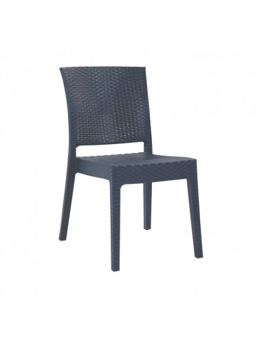 Silla LIDO, apilable, polipropileno antracita