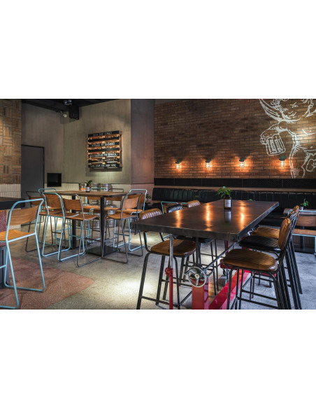 Taburete LIVERPOOL, apilable, negro, contrachapado de abedul