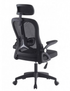 Sillón de oficina ORBEC, alto, negro, malla y asiento negro 2