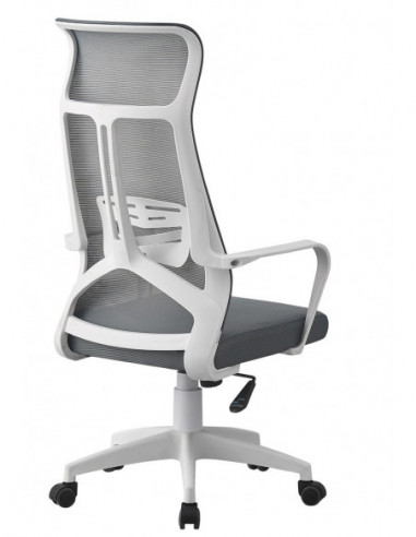 Sillón de oficina AMIENS, alto, blanco, malla y...