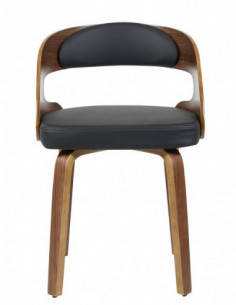 Sillón LOARRE, fijo, madera, similpiel negra 2