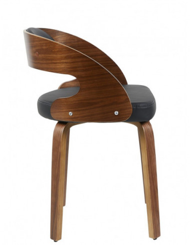 Sillón LOARRE, fijo, madera, similpiel negra