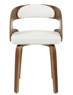 Sillón LOARRE, fijo, madera, similpiel blanca 2