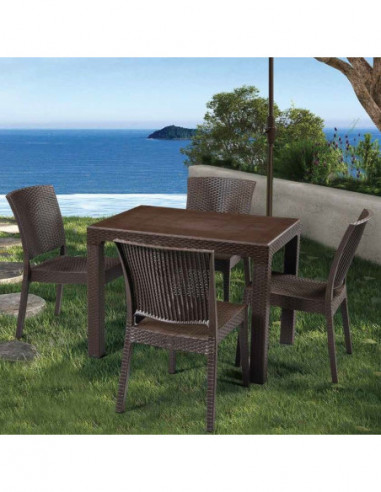 Mesa MIJAS, polipropileno marrón chocolate, 100...