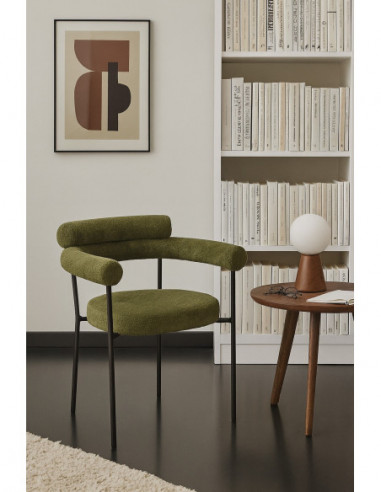 Sillón CERVANTES, metal, tapizado tejido bouclé...