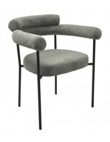 Sillón CERVANTES, metal, tapizado tejido bouclé...