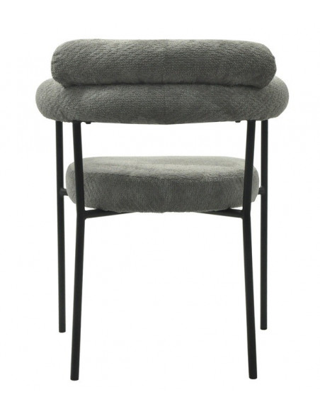 Sillón CERVANTES, metal, tapizado tejido bouclé gris