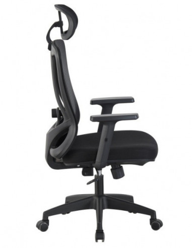 Sillón de oficina CIRAL, alto, negro, malla y...
