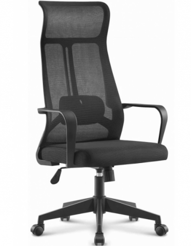 Sillón de oficina AMIENS, alto, negro, malla y...