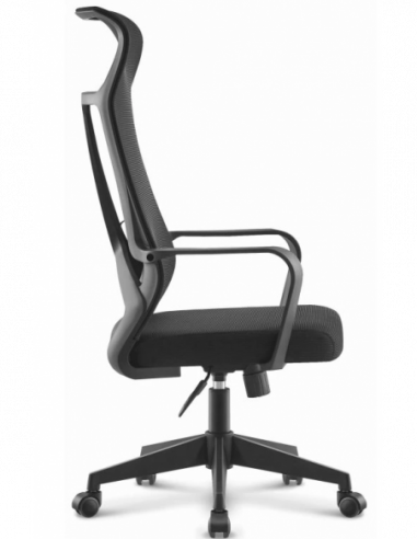 Sillón de oficina AMIENS, alto, negro, malla y...
