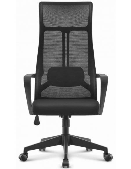 Sillón de oficina AMIENS, alto, negro, malla y asiento negro
