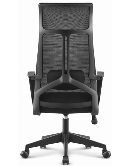 Sillón de oficina AMIENS, alto, negro, malla y asiento negro