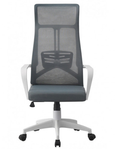Sillón de oficina AMIENS, alto, blanco, malla y...