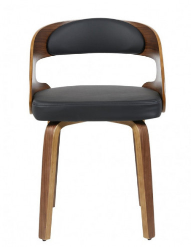 Sillón LOARRE, fijo, madera, similpiel negra