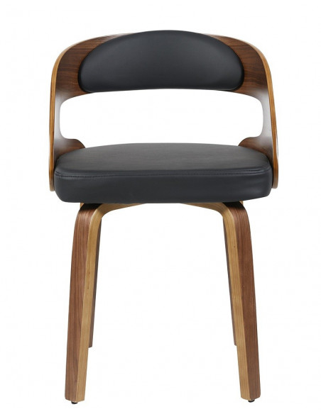 Sillón LOARRE, fijo, madera, similpiel negra