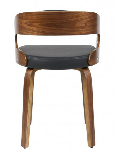 Sillón LOARRE, fijo, madera, similpiel negra