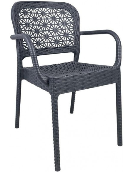 Sillón LATOJA, apilable, polipropileno antracita