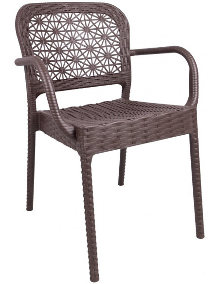 Sillón LATOJA, apilable, polipropileno marrón chocolate