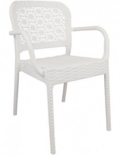Sillón LATOJA, apilable, polipropileno blanco