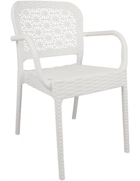 Sillón LATOJA, apilable, polipropileno blanco