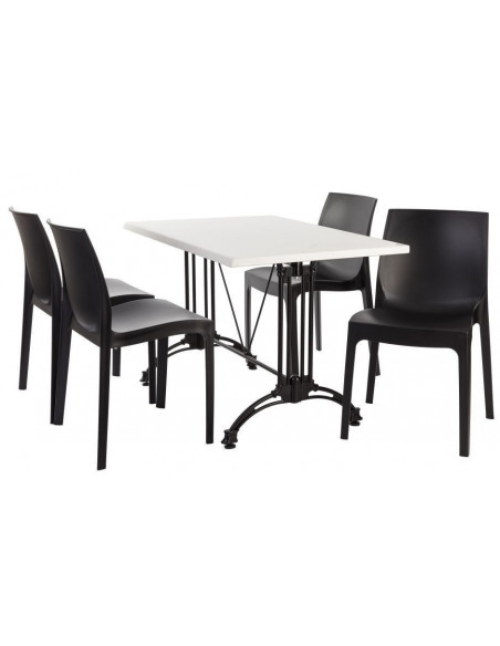 Base de mesa EIFFEL NEW, rectangular, aluminio, negra, altura 70 cms