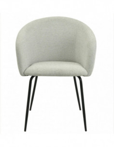 Sillón LAUREN, metal, tapizado tejido linen gris claro 2