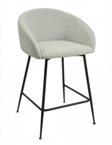 Taburete LAUREN, metal, tapizado tejido linen...