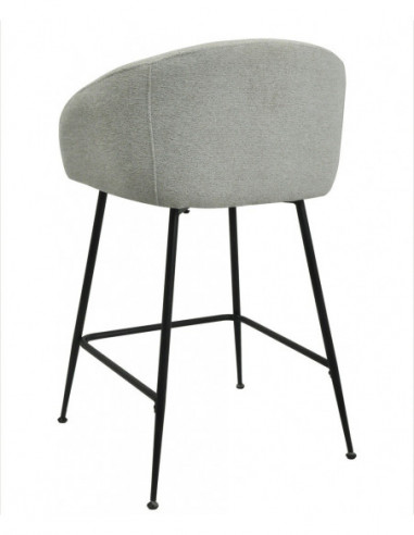 Taburete LAUREN, metal, tapizado tejido linen...