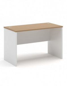 Mesa de oficina VOLPI 140, blanco y roble, 140 x 70 cms