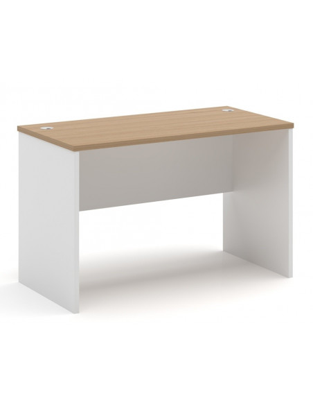 Mesa de oficina VOLPI 140, blanco y roble, 140 x 70 cms