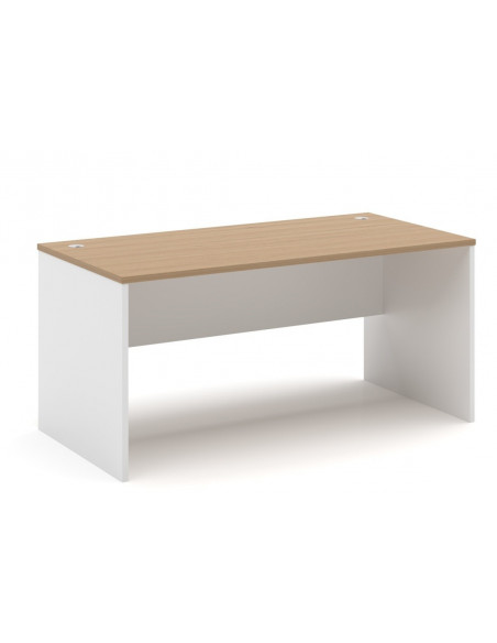 Mesa de oficina VOLPI 160, blanco y roble, 160 x 80 cms