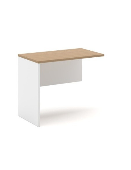 Ala de mesa de oficina VOLPI 80, blanco y roble, 80 x 40 cms